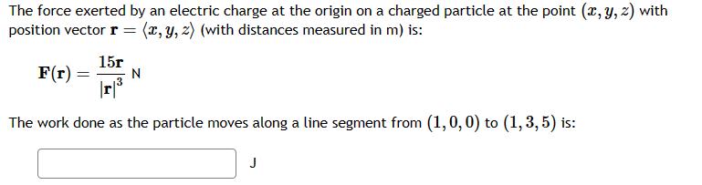 Solved The force exerted by an electric charge at the origin | Chegg.com