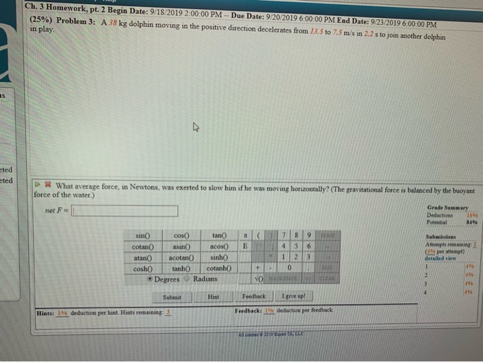 Solved Ch. 3 Homework, pt. 2 Begin Date: 9/18/2019 2:00:00 | Chegg.com