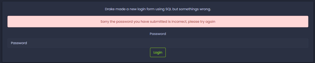 Solved Drake made a new login form using SQL but somethings | Chegg.com