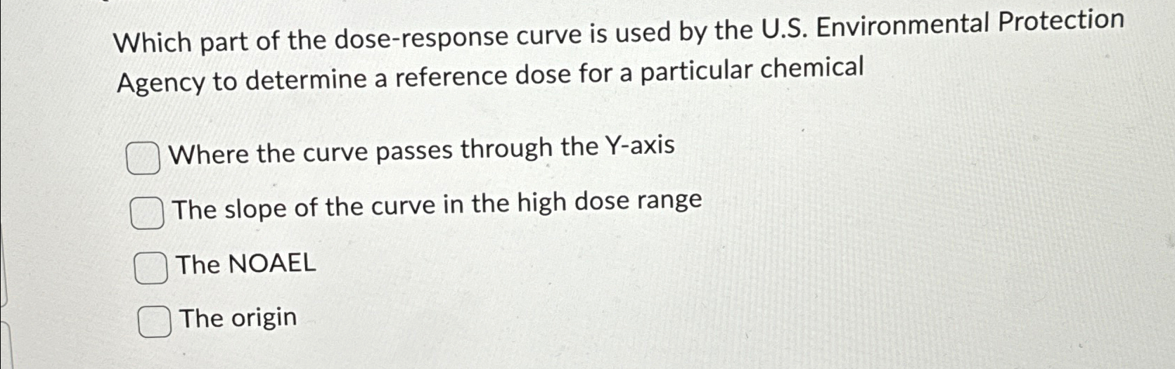 Solved Which part of the dose-response curve is used by the | Chegg.com