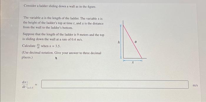 Solved Consider a ladder sliding down a wall as in the | Chegg.com