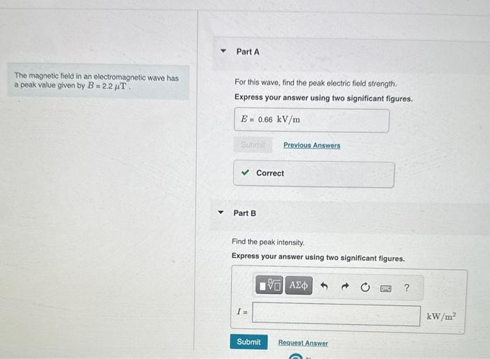 Solved The magnetic field in an electromagnetic wave has a | Chegg.com