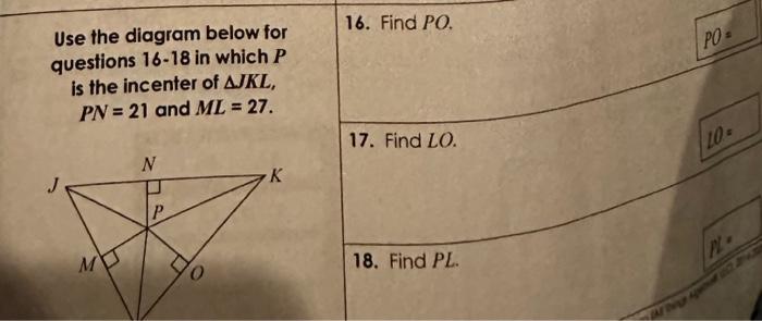 Solved Use the diagram below for questions 16−18 in which P | Chegg.com