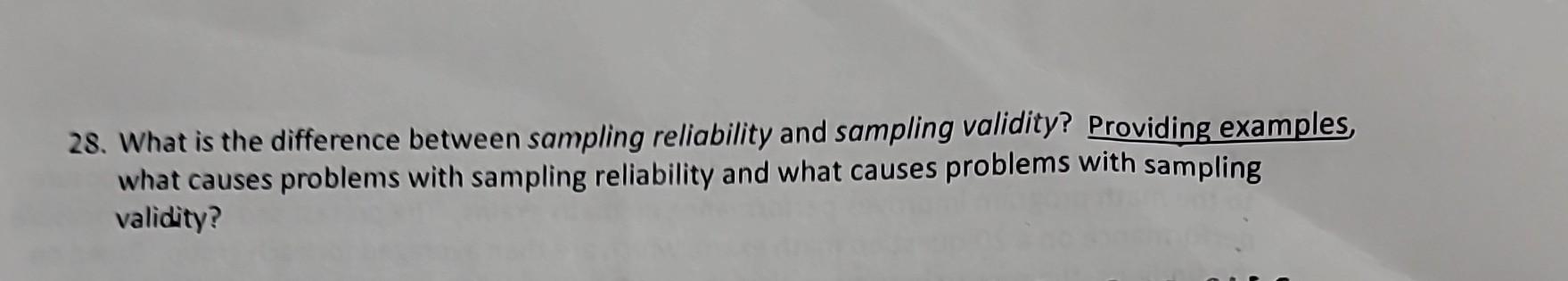28. What is the difference between sampling | Chegg.com