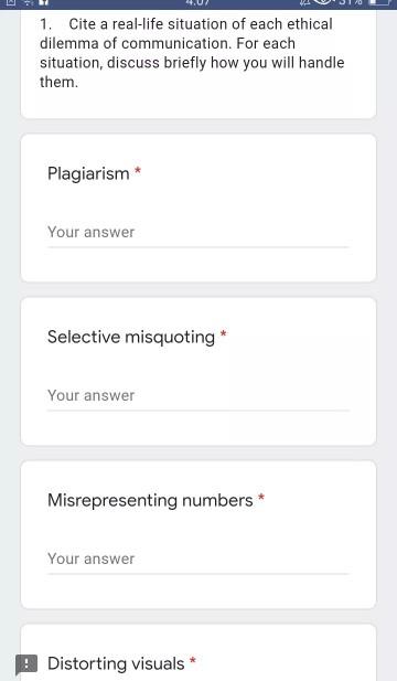 Solved 1. Cite a real-life situation of each ethical dilemma | Chegg.com