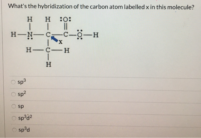 Solved What's the hybridization of the carbon atom labelled | Chegg.com