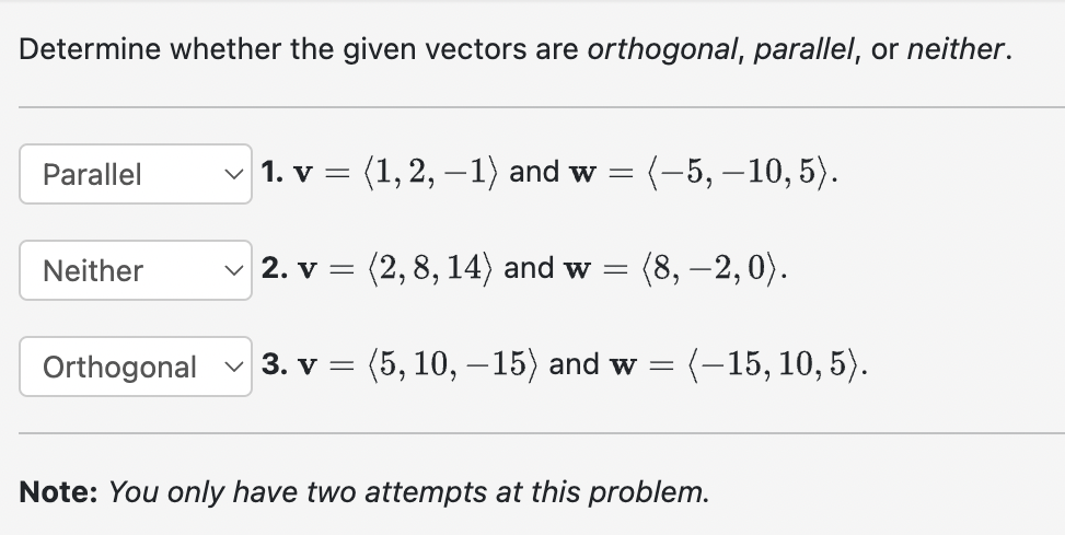 Solved Note: You only have two attempts at this problem. | Chegg.com