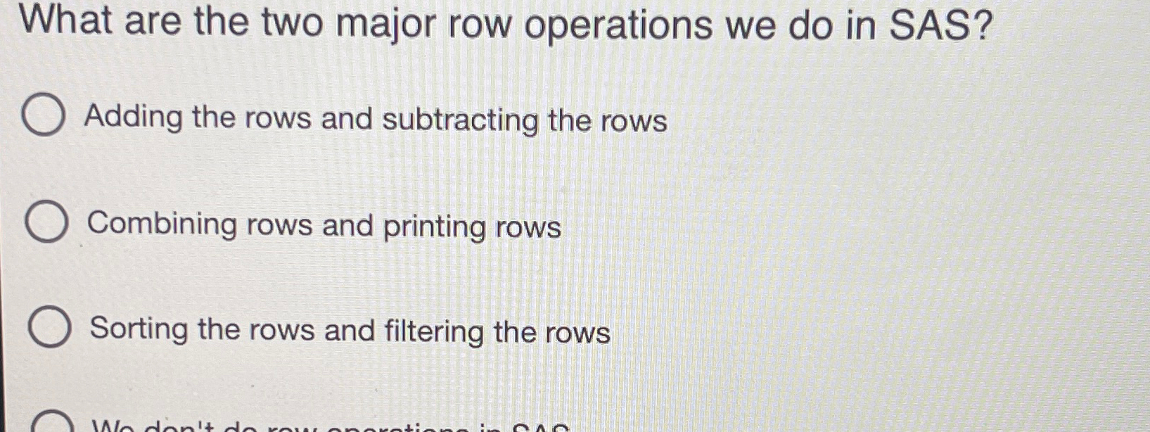 Solved What are the two major row operations we do in | Chegg.com