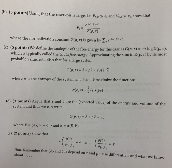 Solved 3 Isothermal Isobaric Ensemble Points In Th Chegg Com