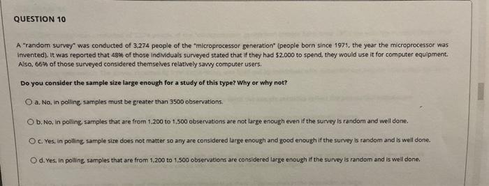 Error generating Gemini content - Solved A “random survey” was conducted of 3,274 people of | Chegg.com