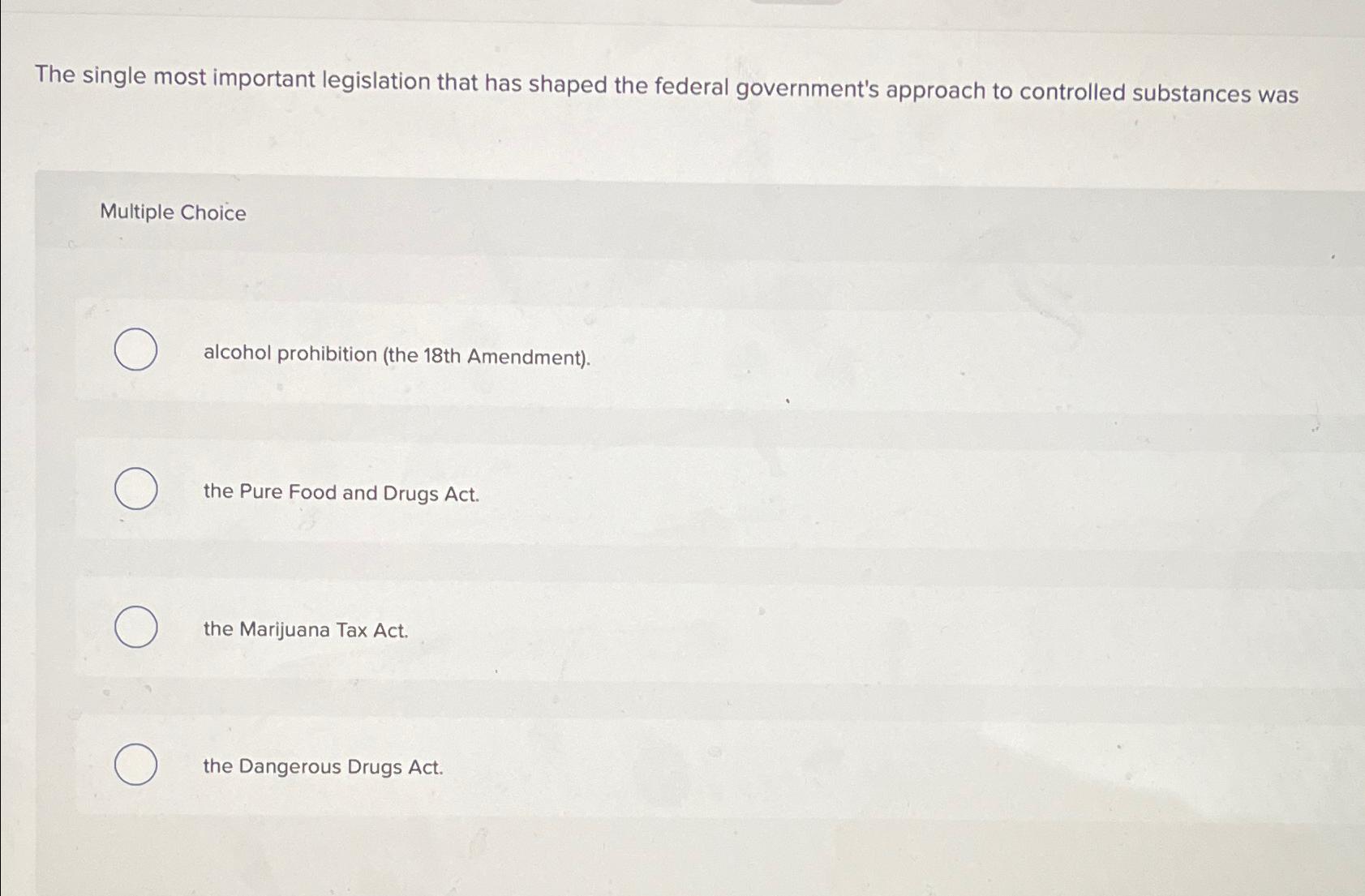Solved The single most important legislation that has shaped | Chegg.com