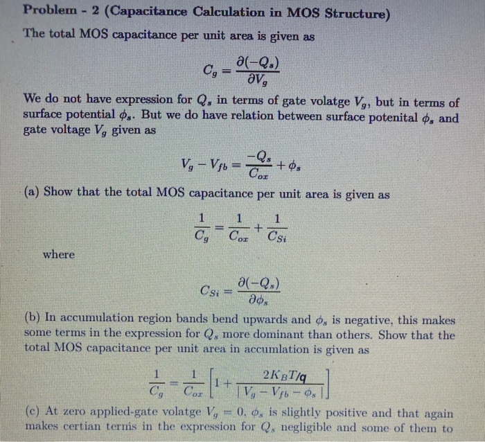Solved Problem 2 (Capacitance Calculation in MOS Structure)