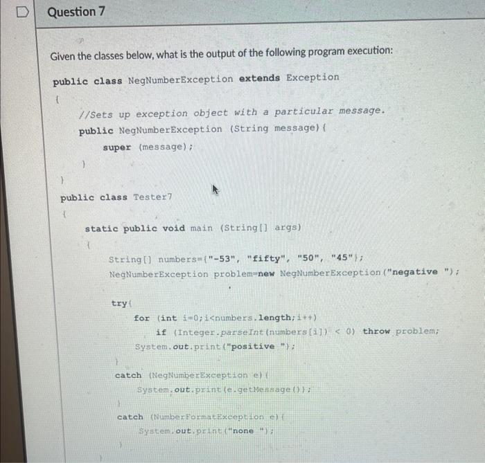 Solved Given The Classes Below, What Is The Output Of The | Chegg.com