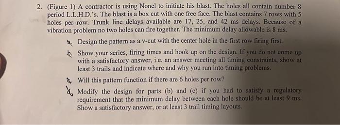 Solved 2. (Figure 1) A contractor is using Nonel to initiate | Chegg.com