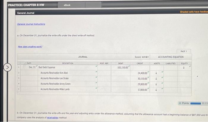 Solved B. On December 31, Journalize The Write-offs And The | Chegg.com