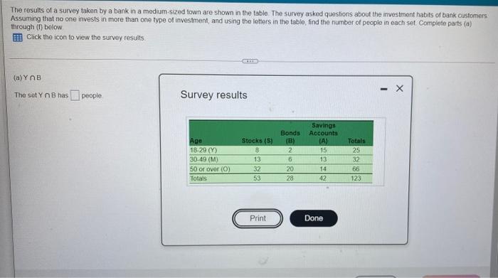 Solved The Results Of A Survey Taken By A Bank In A | Chegg.com