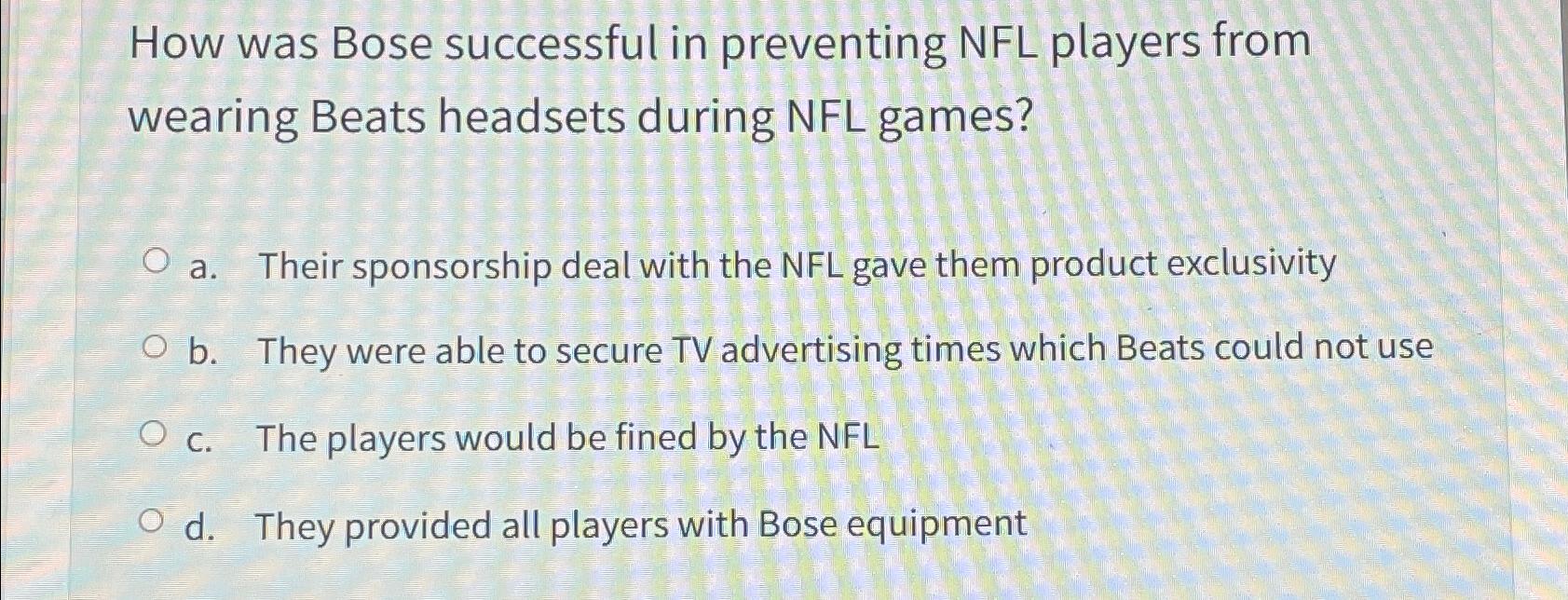 Bose discount nfl sponsorship