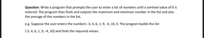 Solved Question: Write a program that prompts the user to | Chegg.com