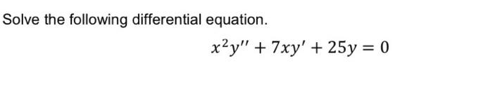 Solved Solve the following differential equation. | Chegg.com