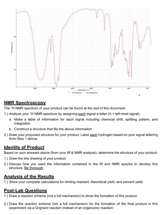 Solved help with procedural questions, ir spectroscopy, nmr