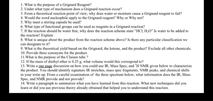 Solved 8 What Is Unique About The Product From The Reaction Chegg