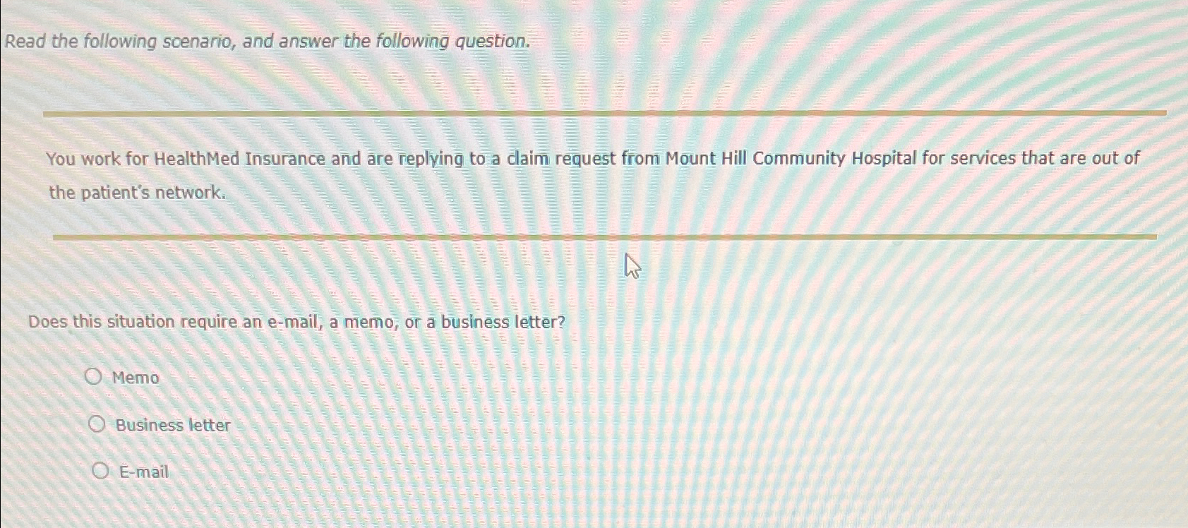 Solved Read the following scenario, and answer the following | Chegg.com