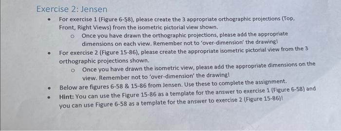 Solved Exercise 2 : Jensen - For exercise 1 (Figure 6-58), | Chegg.com