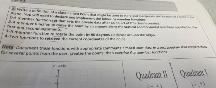 Solved 1. Write a definition of a class named Point that | Chegg.com