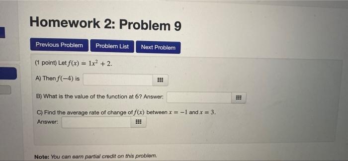Solved Homework 2: Problem 9 Previous Problem Problem List | Chegg.com
