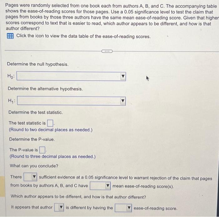 Solved Pages Were Randomly Selected From One Book Each From | Chegg.com