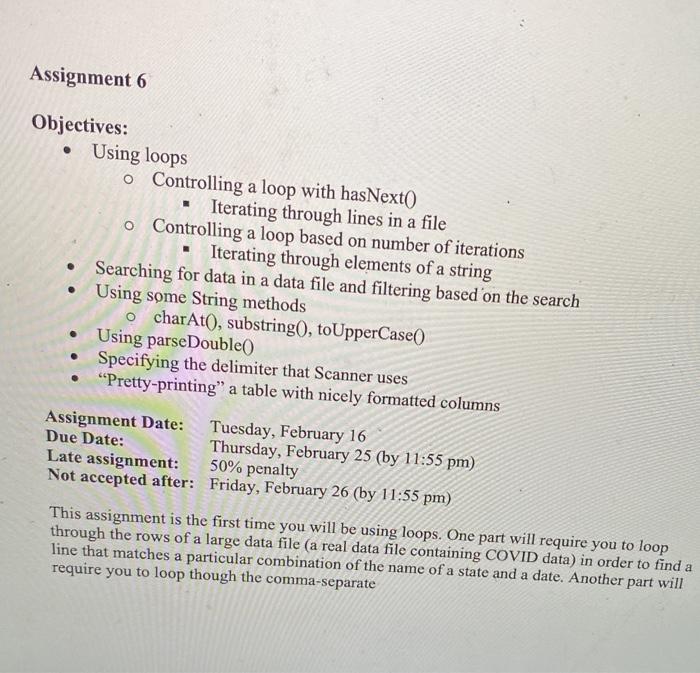 Solved Assignment 6 Objectives: • Using loops o Controlling | Chegg.com