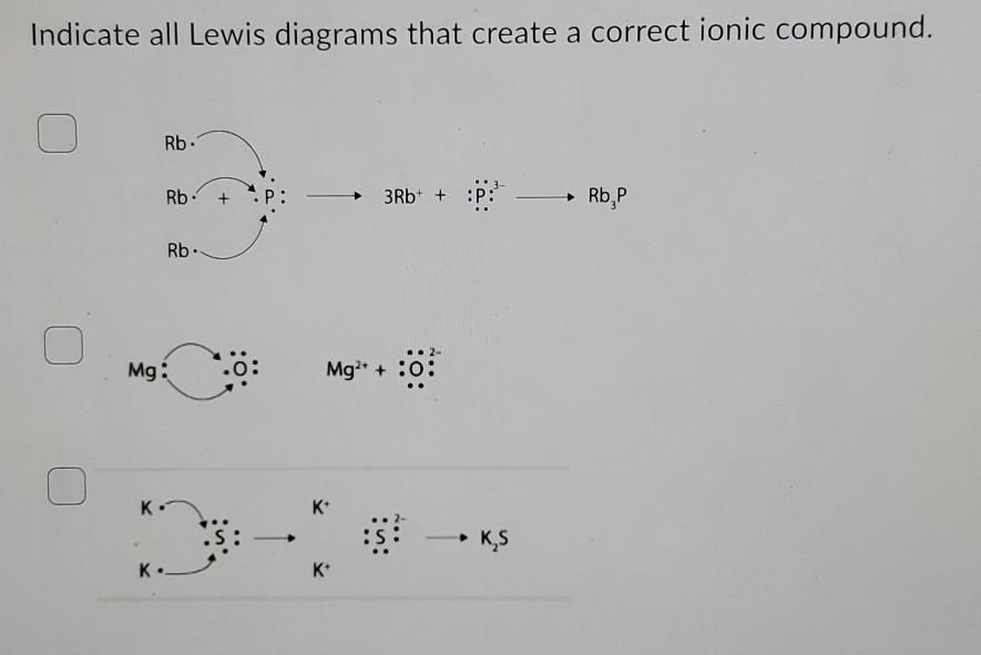 Solved Indicate all Lewis diagrams that create a correct | Chegg.com