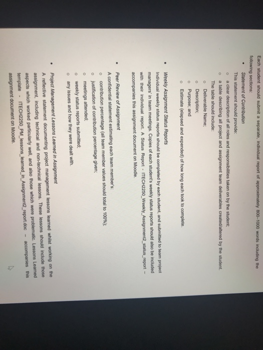 . Each student should submit a separate, Individual | Chegg.com