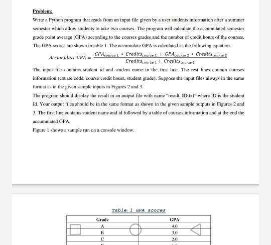 Solved Problem: Write a Python program that reads from an | Chegg.com