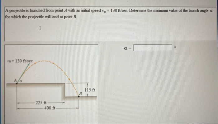 Solved A Projectile Is Launched From Point A With An Initial | Chegg.com