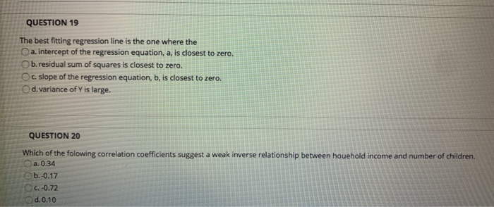 Solved QUESTION 16 What is the slope of the linear | Chegg.com