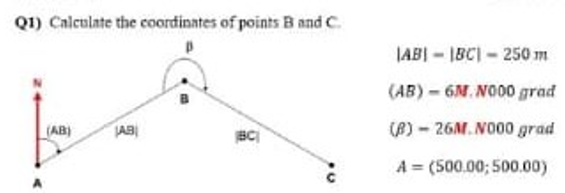 Solved Q1) ﻿Calculate the coordinates of points B ﻿and | Chegg.com