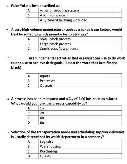 Solved Question 1 Multiple Choice 1 Operations Mana Chegg Com