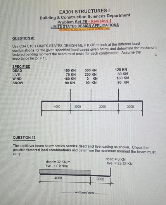 EA301 STRUCTURES I Building & Construction Sciences
