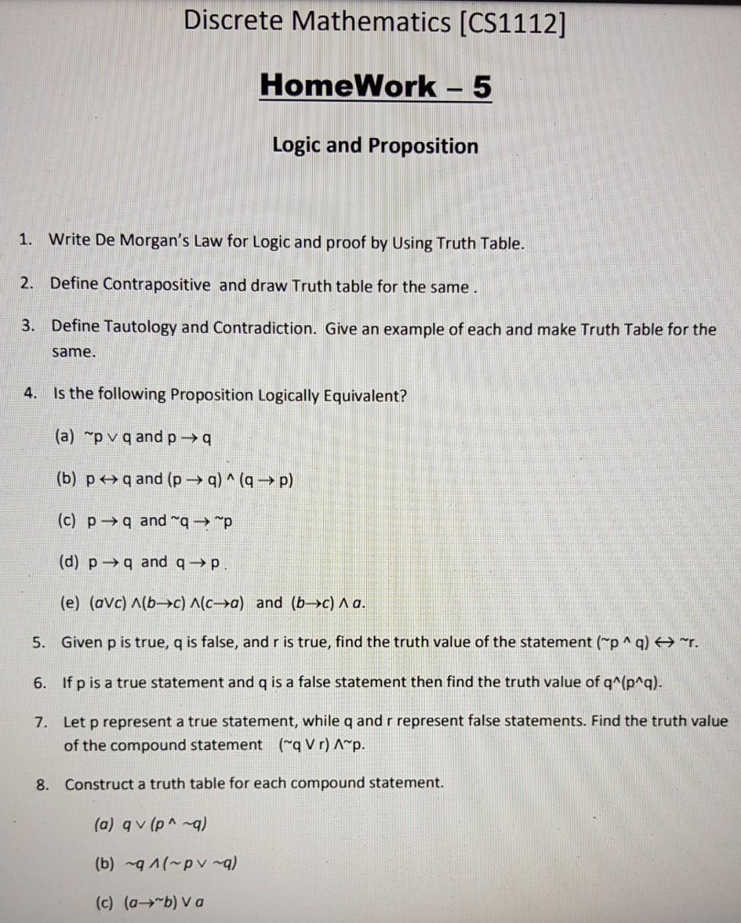 Define contrapositive in clearance math