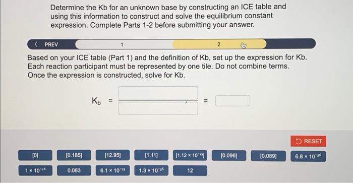 Solved Determine the Kb for an unknown base by constructing | Chegg.com