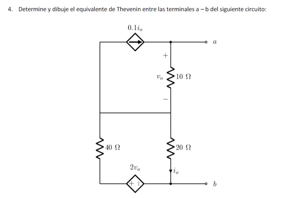 Solved Determine y dibuje el equivalente de Thevenin entre | Chegg.com