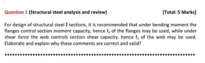 Solved Question 1 (Structural steel analysis and review) | Chegg.com