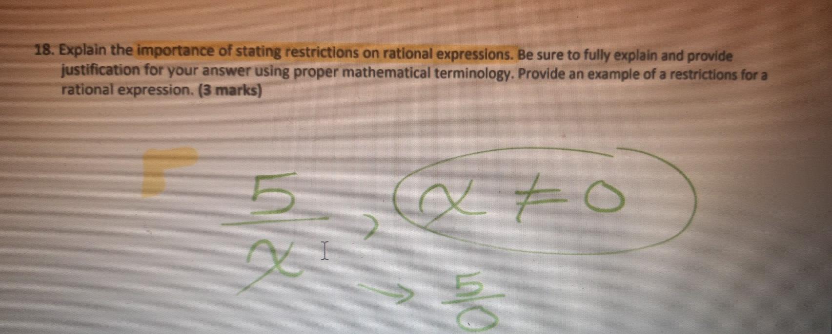 Solved 18. Explain the importance of stating restrictions on | Chegg.com