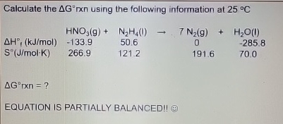 Calculate the ΔG° rxn using the following | Chegg.com
