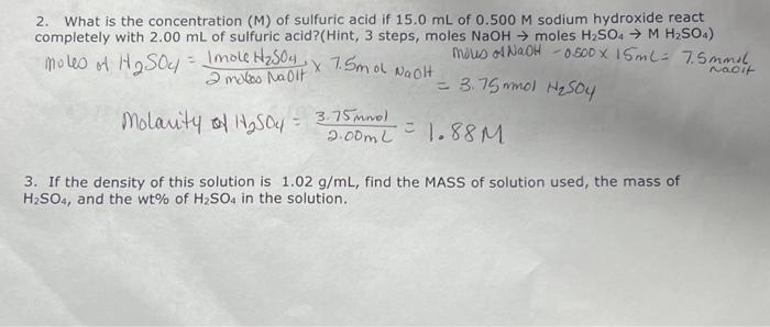 Solved If The Density Of The Solution Is 1.02 G Mol, Find 