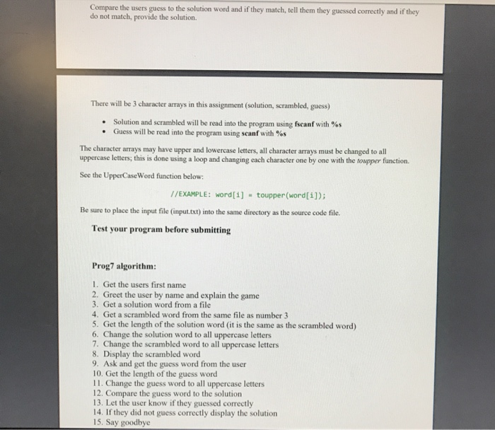 Solved Intro to Programming in C - small program (prog 7) | Chegg.com