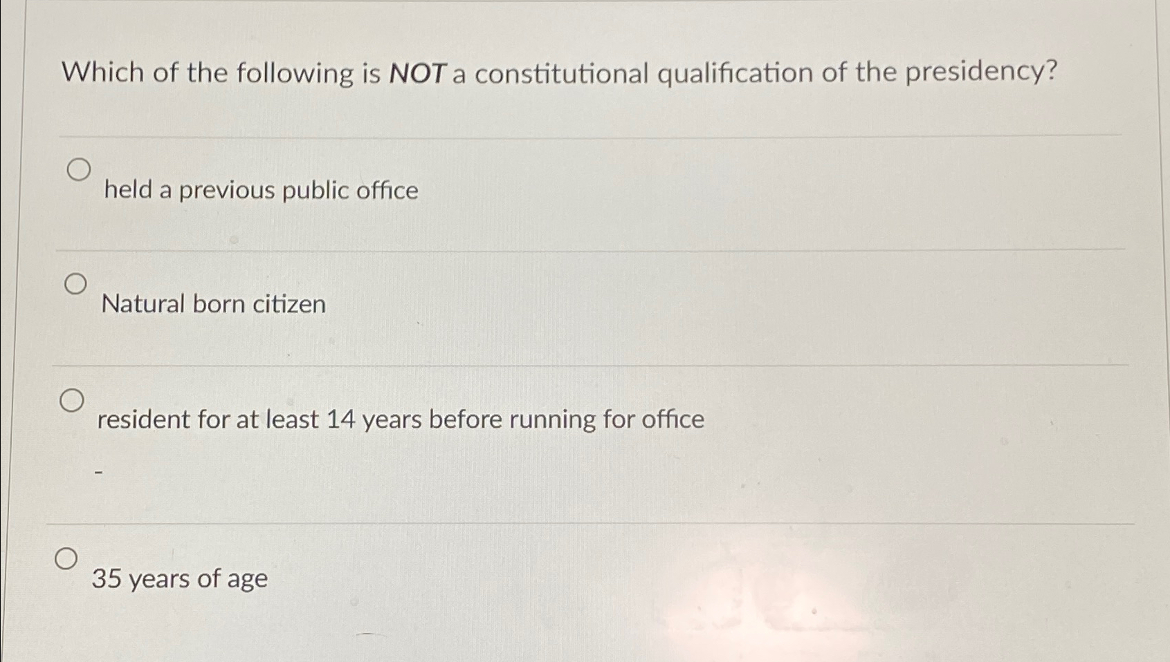 Solved Which Of The Following Is NOT A Constitutional | Chegg.com