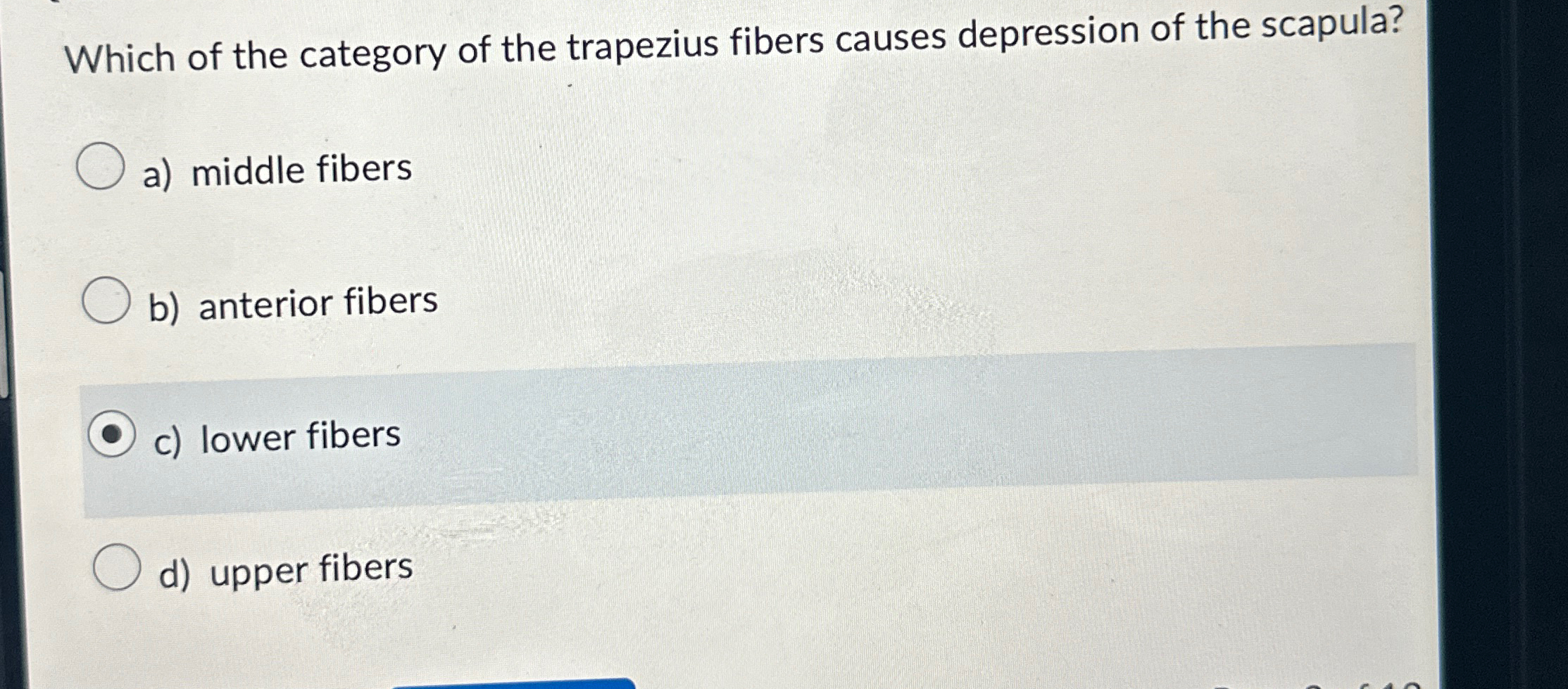 Solved Which of the category of the trapezius fibers causes | Chegg.com