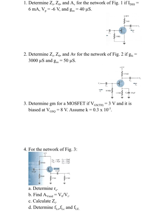 Solved 1 Determine Z Z And A For The Network Of Fig Chegg Com